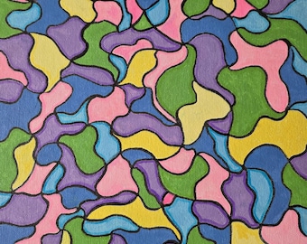 The Shape of Maybe – Original Abstract Acrylic Painting, Modern Colorful Wall Art, 8 x 10