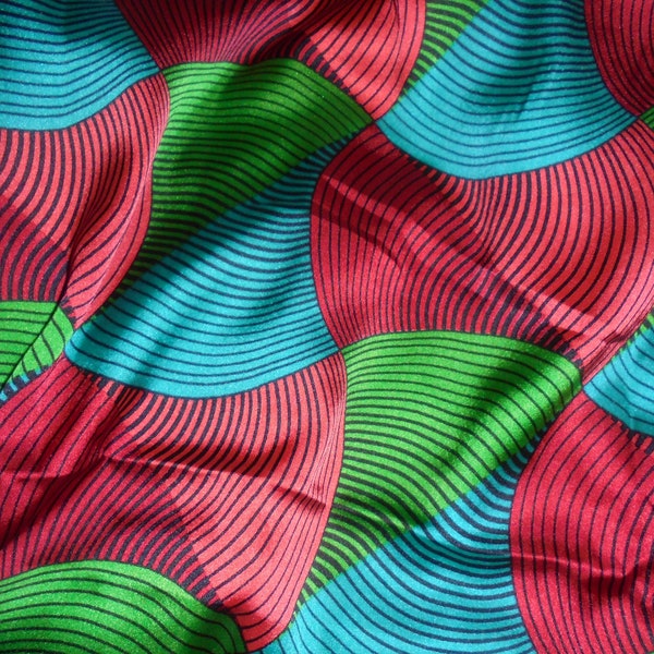 Tissu motif wax fluide african silk fabric