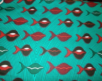 African wax fabric in coupon 45 cm x 116 cm