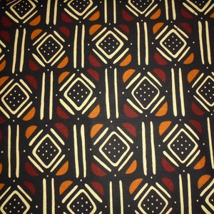 wax bogolan fabric 45 cm x 115 cm