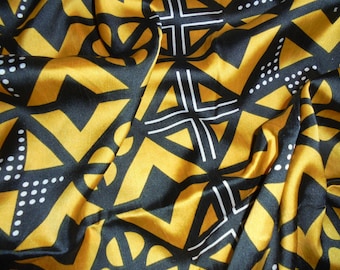 Tela con patrón de cera fluida, tela de seda africana