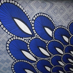 blauer Wachsstoff 90 cm x 116 cm