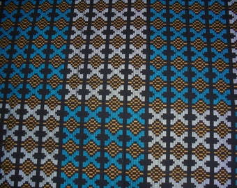 wax  Tissu coton  africain motif kente 45 cm x 116 cm