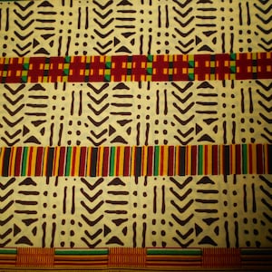 fabric coupon, wax kenté pattern 45 cm x 115 cm
