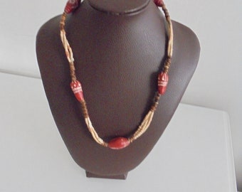 African beaded short necklace