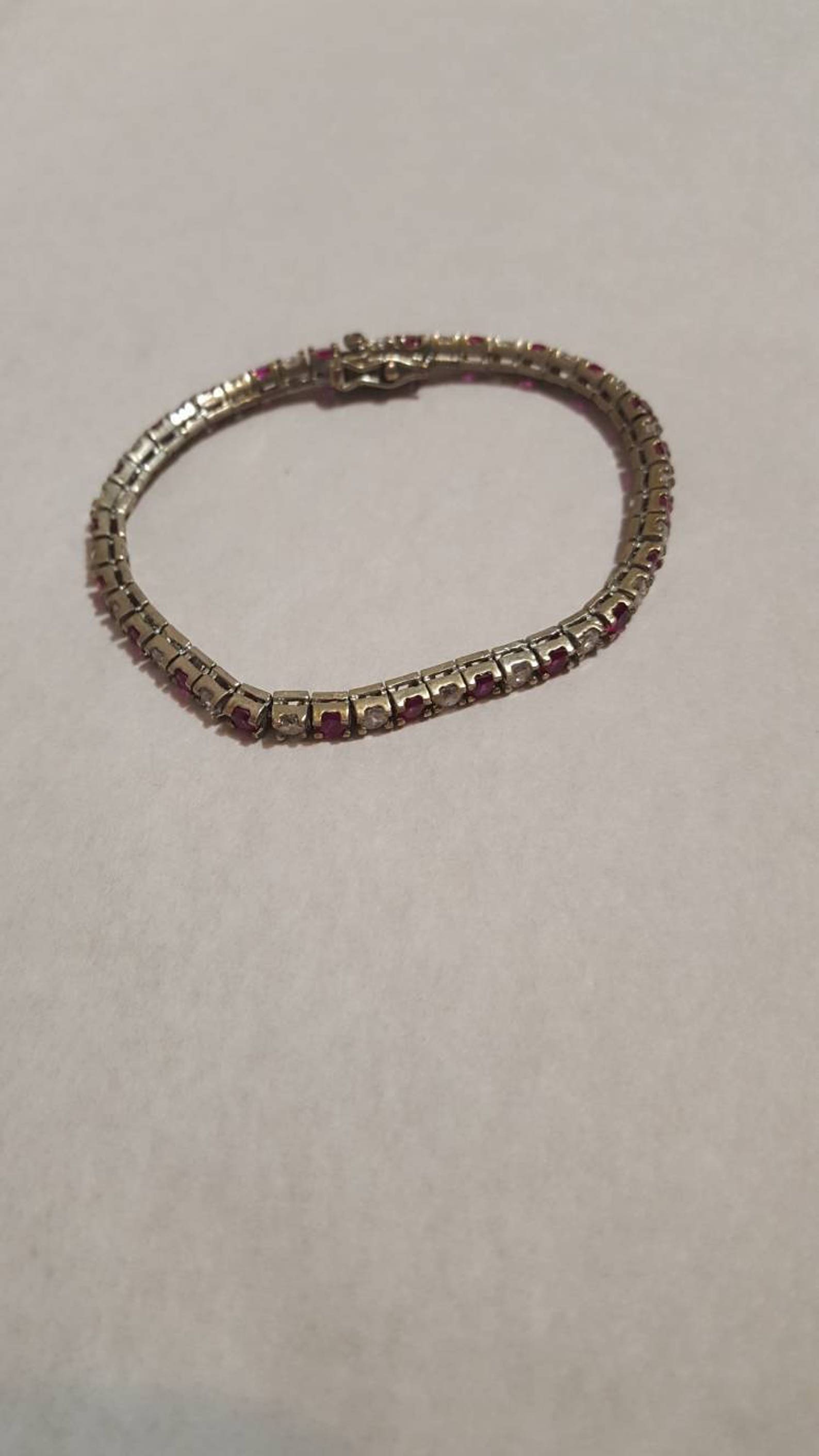 Silver vintage tennis bracelet Etsy