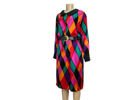 Dress Louis Féraud Vintage 1980s Silk Charmeuse S… - image 6