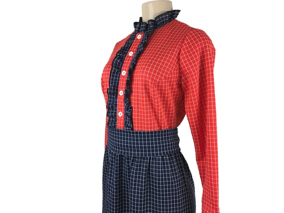Vintage 1970s Maxi Dress Prairie Polyester Knit C… - image 5