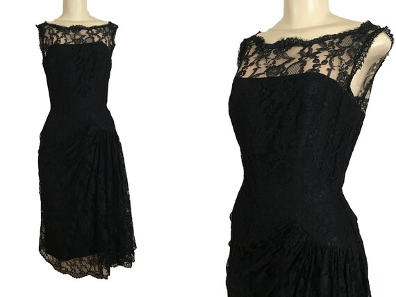 Vintage 1950s Dress | Size S XS | Cocktail Wiggle