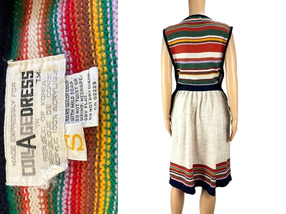 Knit Dress Pinafore Vintage CollAgeDress Korea 19… - image 8