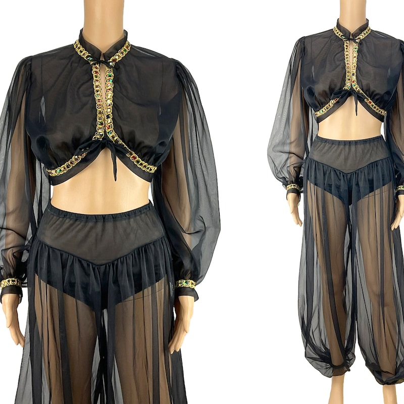 Sheer Beaded Fairy Harem Trousers main image 1