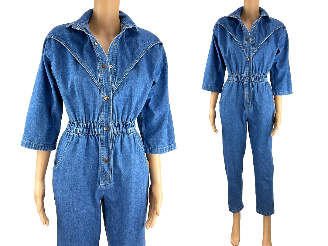 80's Seafom Cinched Waist Cotton Jumpsuit by Dreams