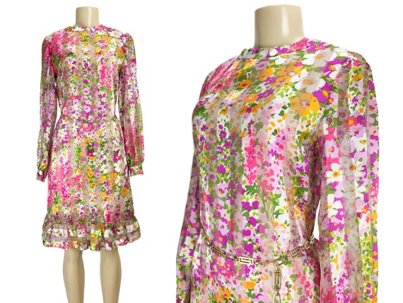 Vintage 1960s Dress Tina Leser Shift A-Line Size S