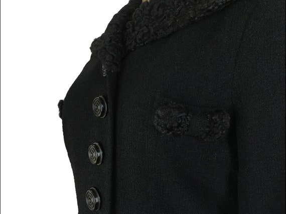 Vintage 1940s Jacket I. Magnin Black Knit Wool Cu… - image 7