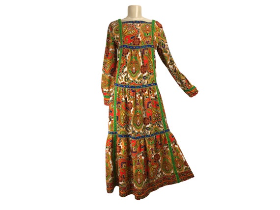 Vintage 1960s Maxi Dress Prairie 1970s Bill Atkin… - image 3