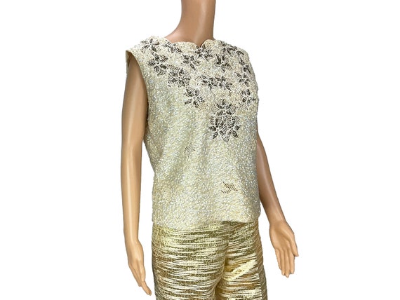 Sequin Knit Top Shell Sleeveless Wool Imperial Im… - image 4