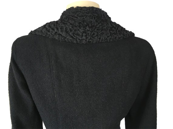 Vintage 1940s Jacket I. Magnin Black Knit Wool Cu… - image 8