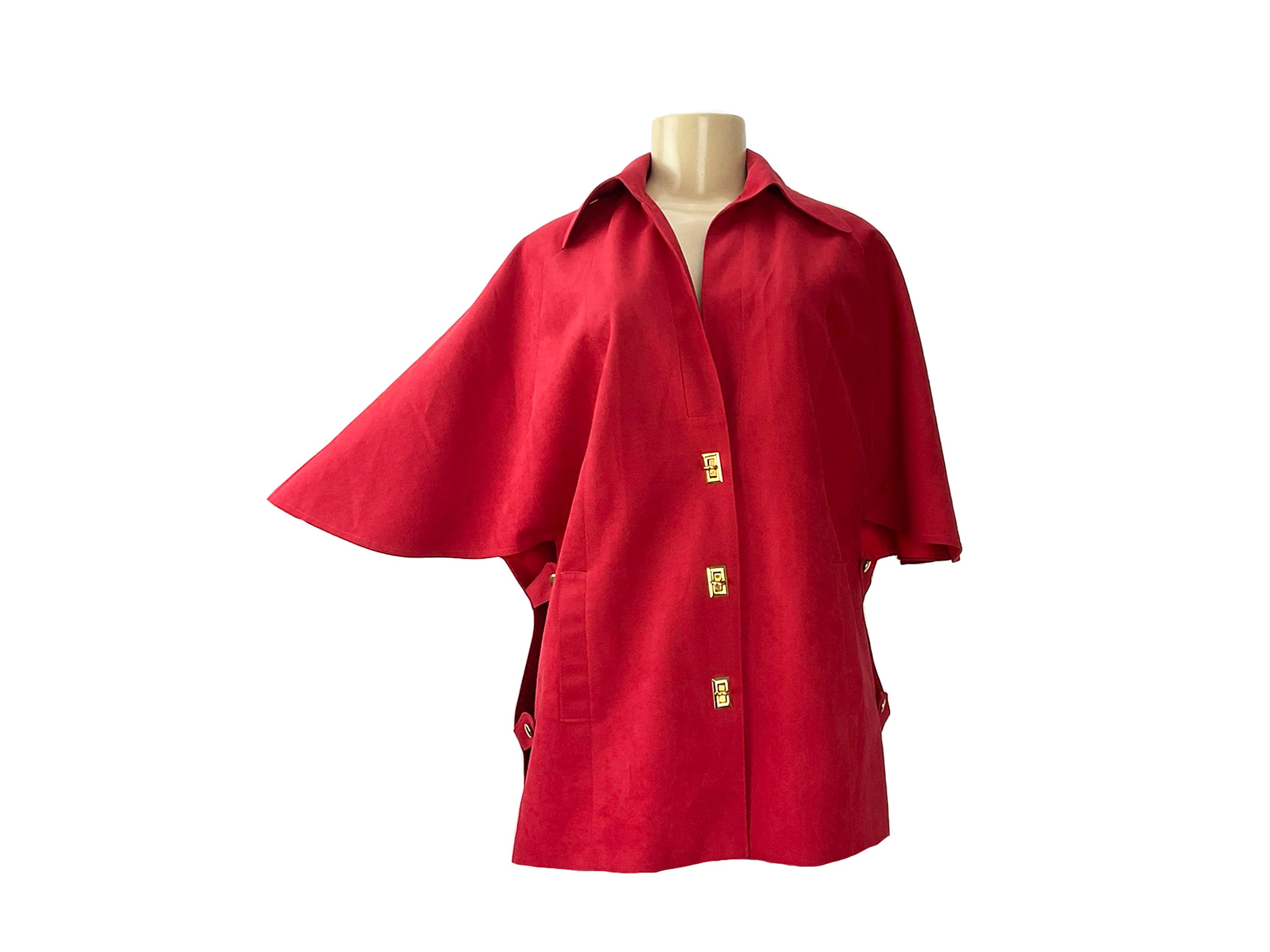 Ultrasuede Turnlock Jacket Red Vintage 1970s MJ Seattle Gold Tone