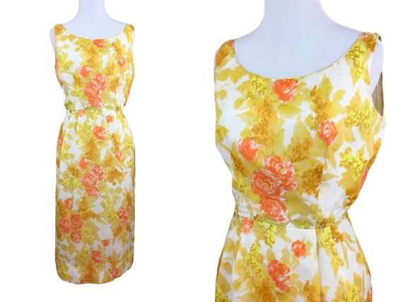 Vintage 1950s Wiggle Dress Tabak | Size S | Silk F