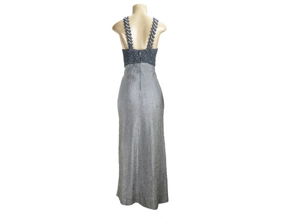 Vintage 1960s 1970s Maxi Dress | Size S | Silver … - image 8