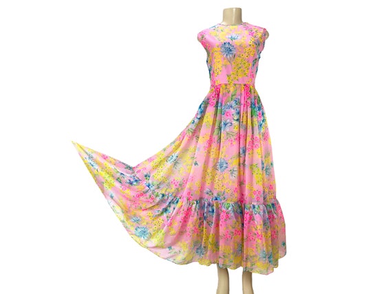 Maxi Dress Tina Leser Original Floral Gown Vintag… - image 4