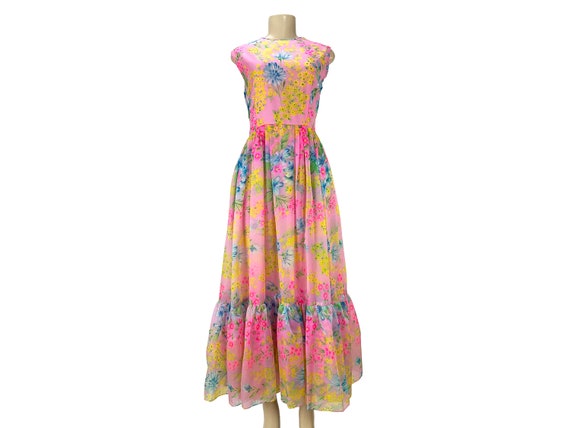 Maxi Dress Tina Leser Original Floral Gown Vintag… - image 2