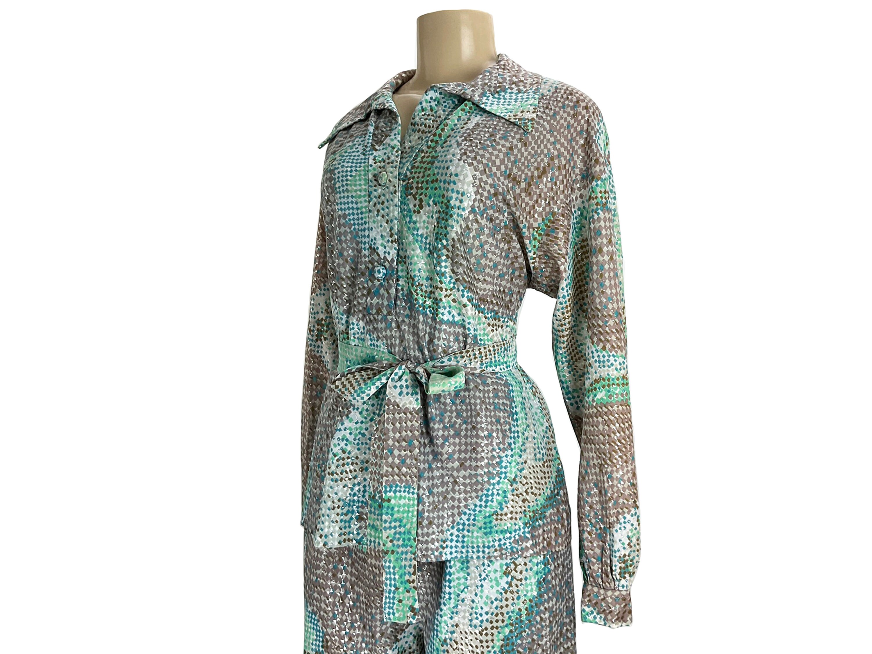 RESERVED /// 1970s Tangerine Pant Suit 3-pc Set | MEDIUM