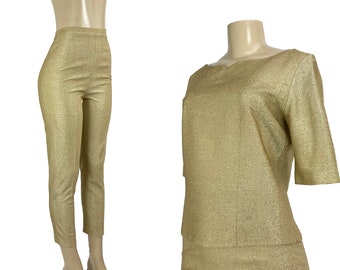 Gold Lame Pant Suit - Etsy