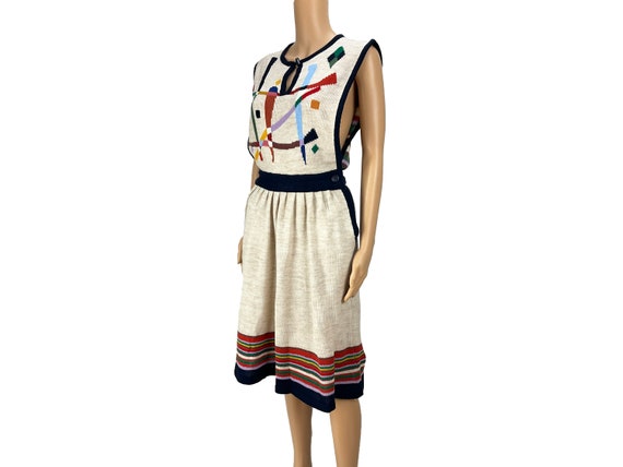 Knit Dress Pinafore Vintage CollAgeDress Korea 19… - image 6