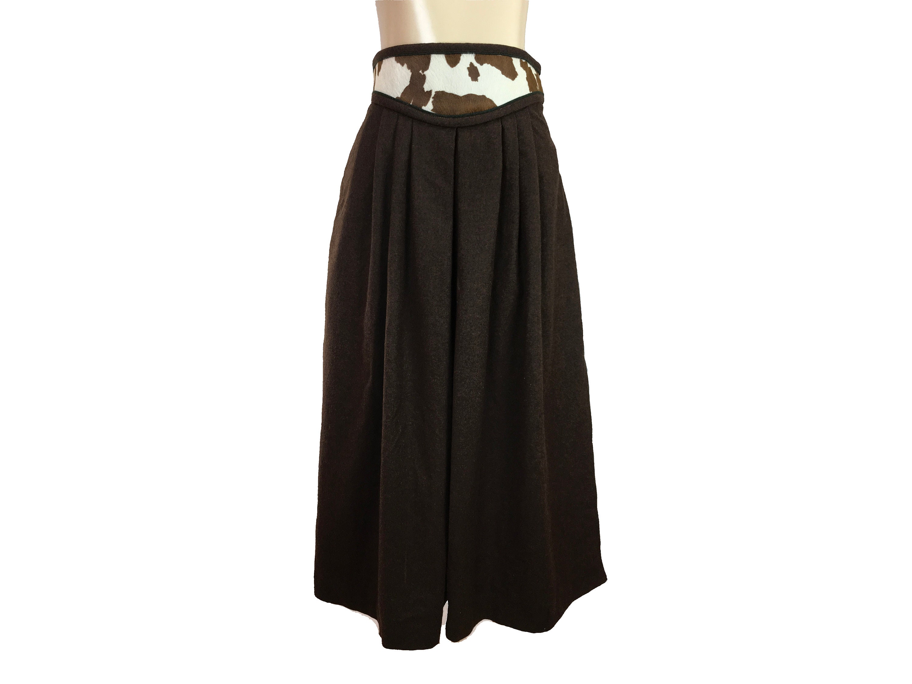 Vintage 1980s Wool Skirt Calf Hair Waist Band Size 40 Medium | Etsy