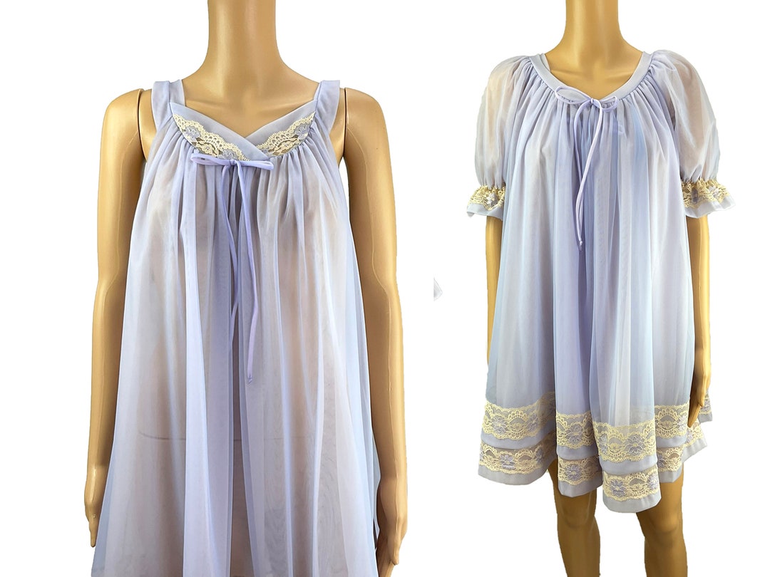 Peignoir Jenelle California 2 Piece Set Nightgown Robe Vintage 50s 60s