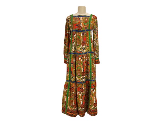 Vintage 1960s Maxi Dress Prairie 1970s Bill Atkin… - image 2