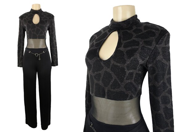 80s jumpsuit with shoulder pads