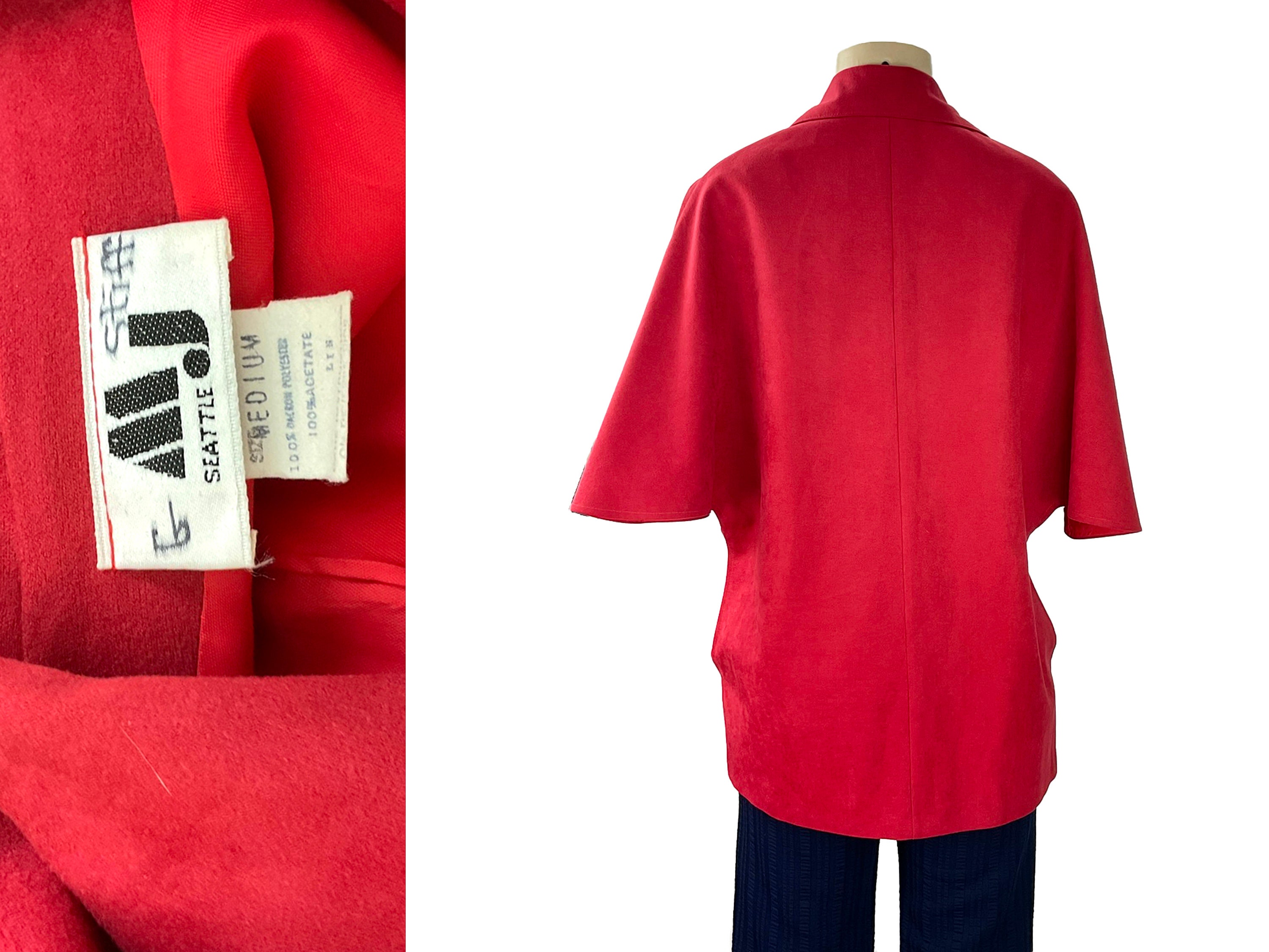 Ultrasuede Turnlock Jacket Red Vintage 1970s MJ Seattle Gold Tone