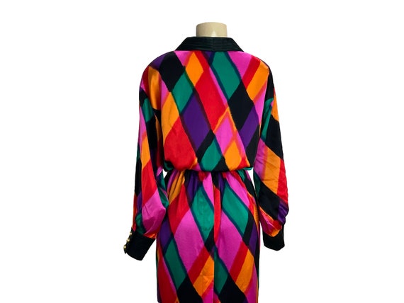 Dress Louis Féraud Vintage 1980s Silk Charmeuse S… - image 8