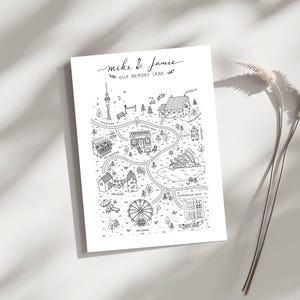 Unsere Memory Lane Custom Map - Deine Geschichte, illustriert | Beziehungskarte | Angepasst | Handillustriert