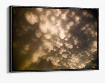 24x36 Large framed canvas abstract photography wall art, modern cloud wall hanging for home or office