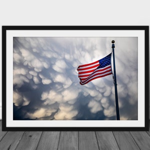 American Flag photography print, patriotic wall art picture hanging