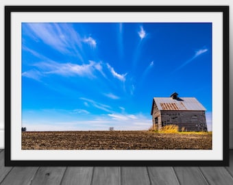 Iowa barn wall art picture, scenic country landscape photography print