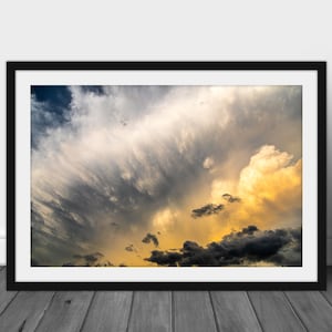 Cloudscape photography wall art picture, dark storm cloud photo print