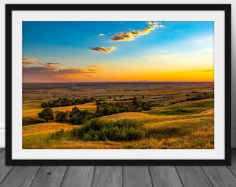 Landscape wall art hanging, fine art scenic South Dakota photography print