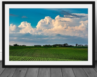 Tirage photographique de terres agricoles du Nebraska, photo d’art mural de paysage de campagne pittoresque