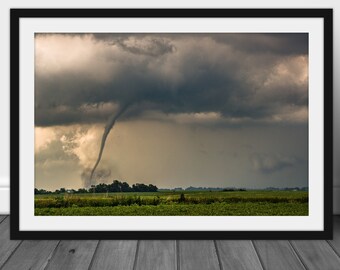 Rope tornado wall art picture, scenic Iowa landscape photography home decor