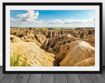 Badlands landscape wall art photo, scenic South Dakota photography home decor