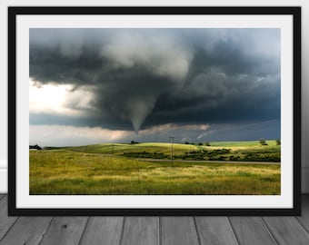Tornado photography print, fine art Iowa landscape wall art picture decor