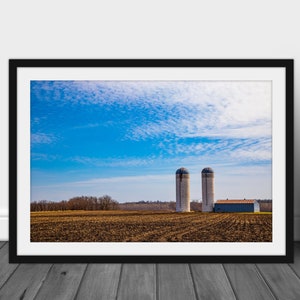 Iowa farm photography print, rustic rural landscape wall art picture