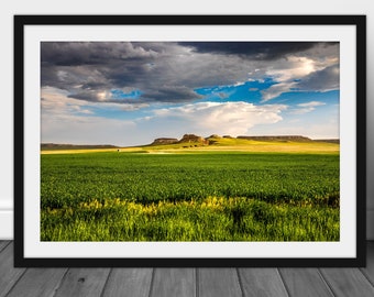 Accrochage d’art mural de paysage du Nebraska, décor de photographie de campagne pittoresque