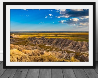 Scenic Badlands photography hanging, fine art landscape wall art photo