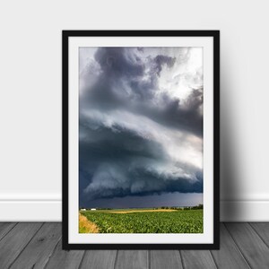 Vertical storm cloud wall art picture, dramatic thunderstorm photography print