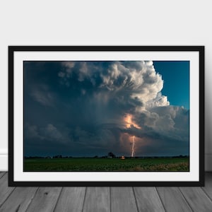 Thunderstorm cloud photography wall art, scenic Iowa landscape picture